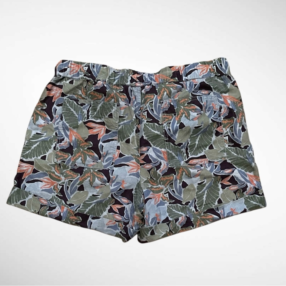 L.L. Bean Women's Tropical Leaf Shorts - Green and Blue